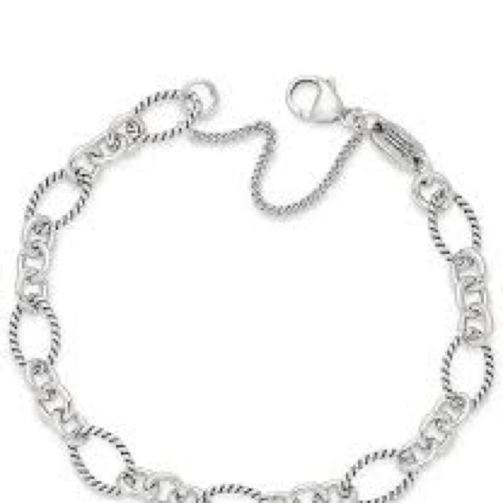 James Avery silver Oval Twist Charm Bracelet